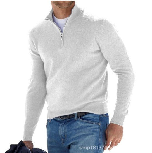 Men's Sweater Quarter-zipper Casual Cotton Blend