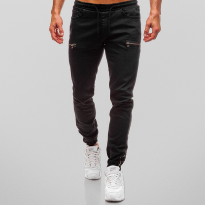 Men's Sweatpants Denim Casual Cotton With Drawstring Fastening