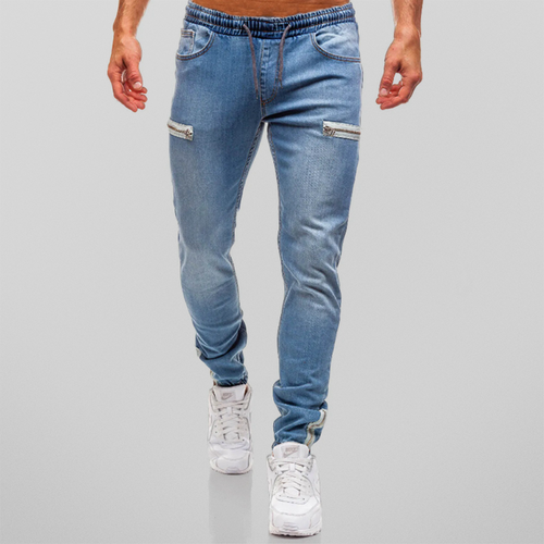 Men's Sweatpants Denim Casual Cotton With Drawstring Fastening