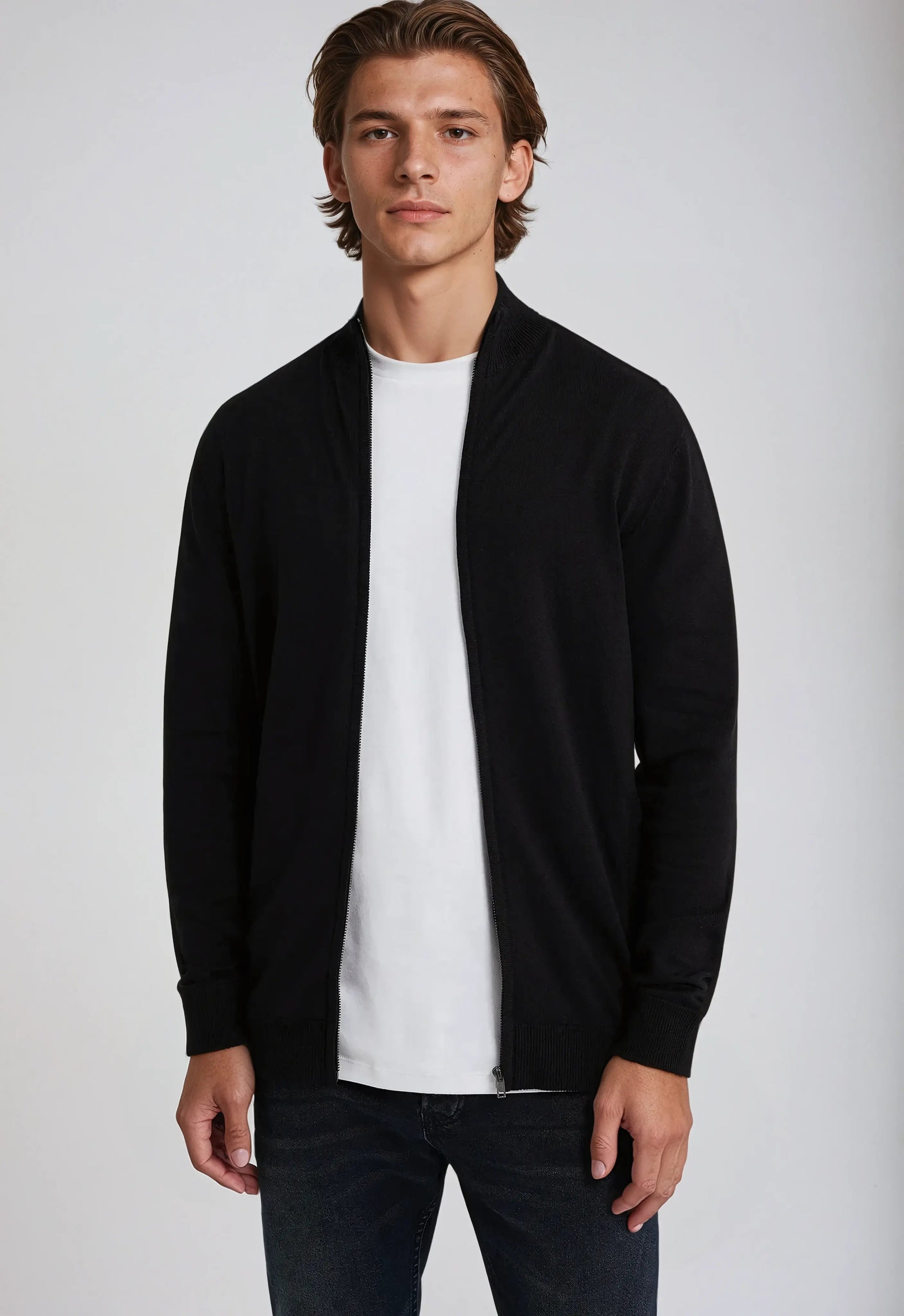 Men's Sweatshirt with Full Zipper and Modern Style