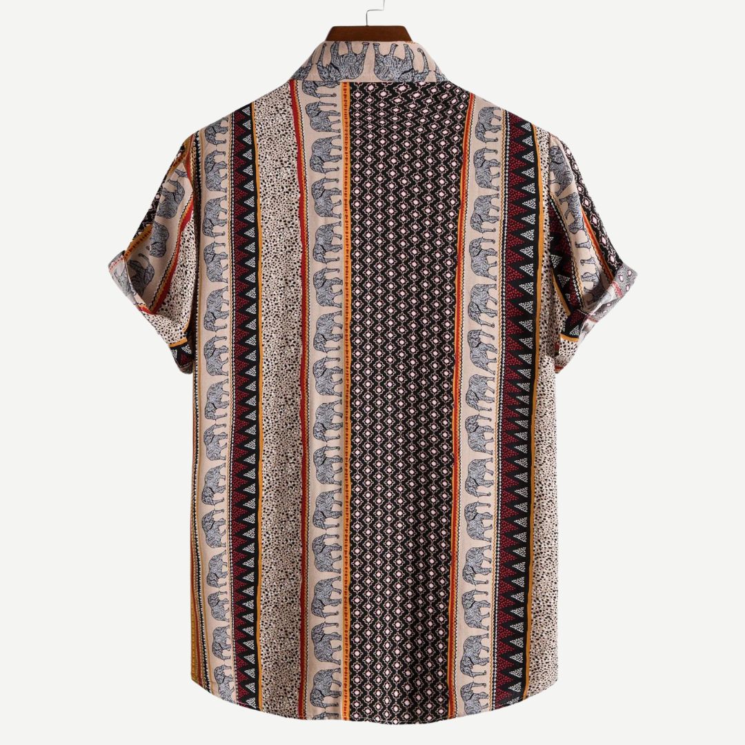 Men's T-Shirt Geometric Elephant Print Lightweight Cotton