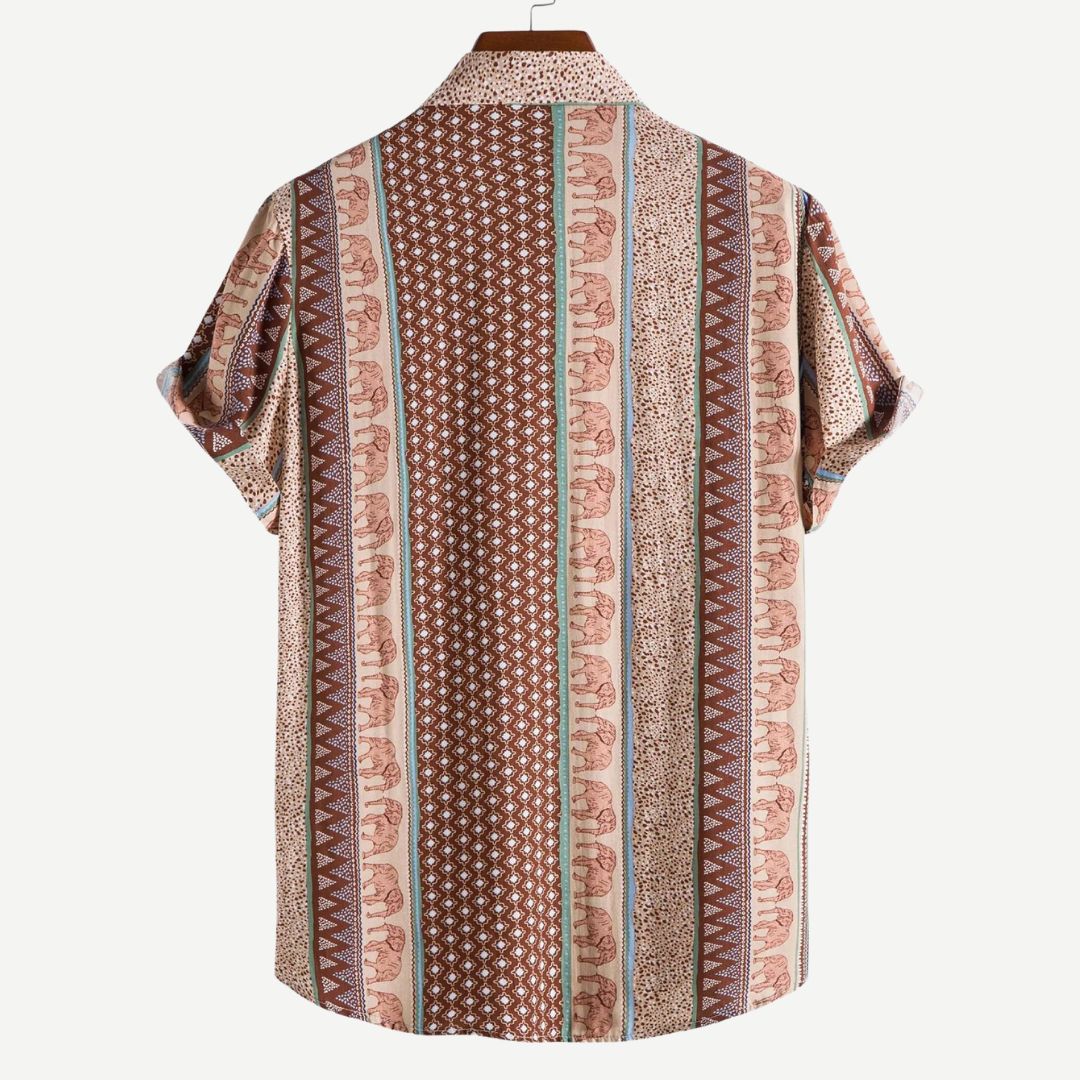 Men's T-Shirt Geometric Elephant Print Lightweight Cotton