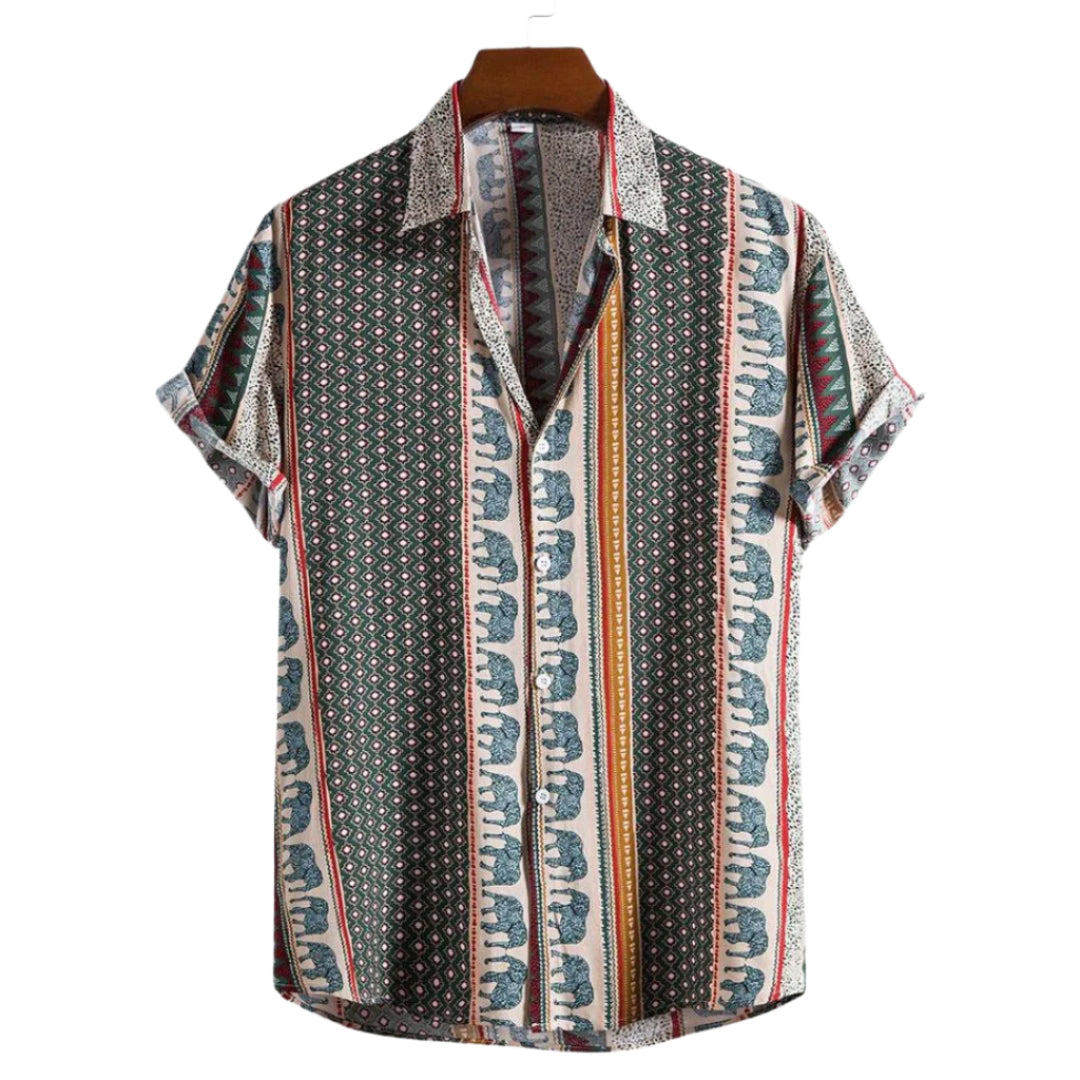 Men's T-Shirt Geometric Elephant Print Lightweight Cotton