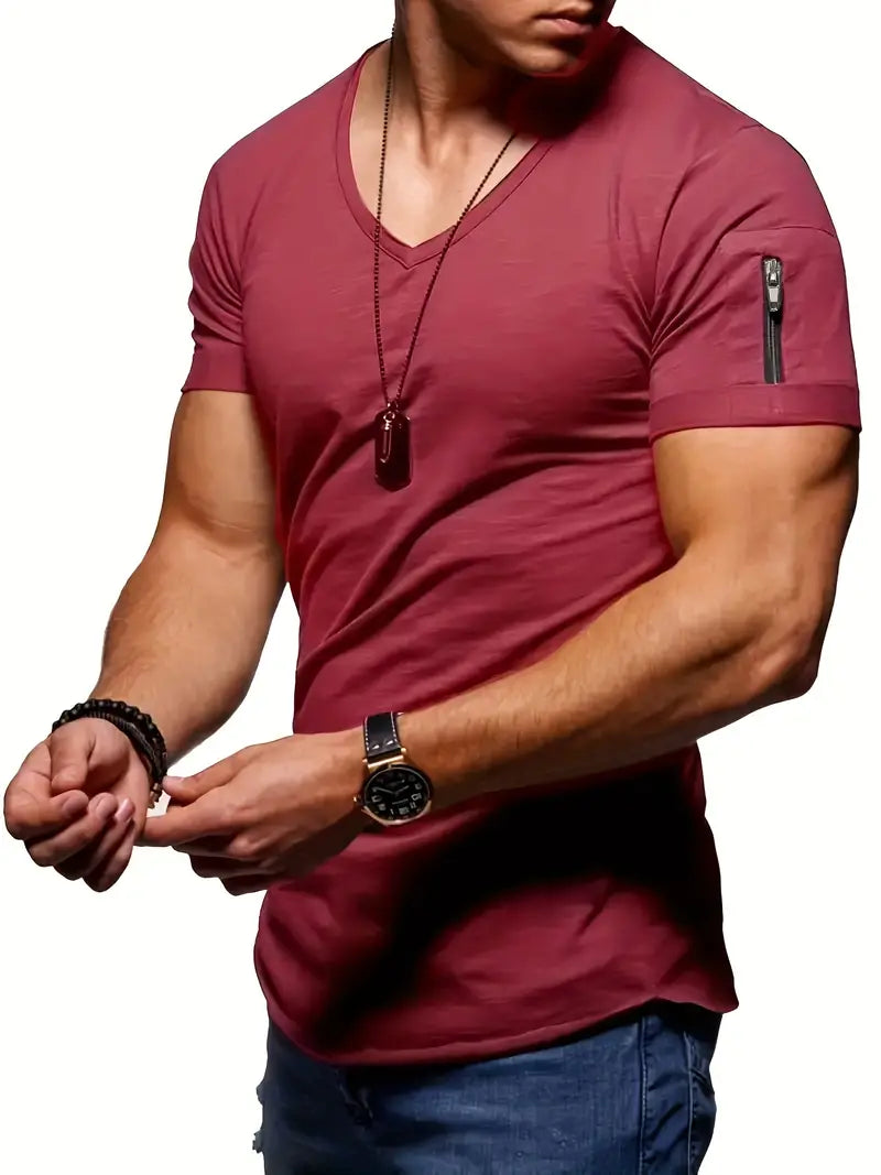 Men's T-Shirt V-Neck Casual