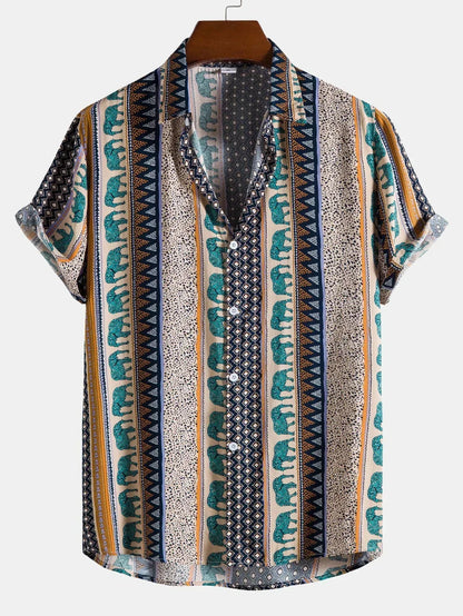 Men's T Shirt Vintage Look Casual Cotton for Summer
