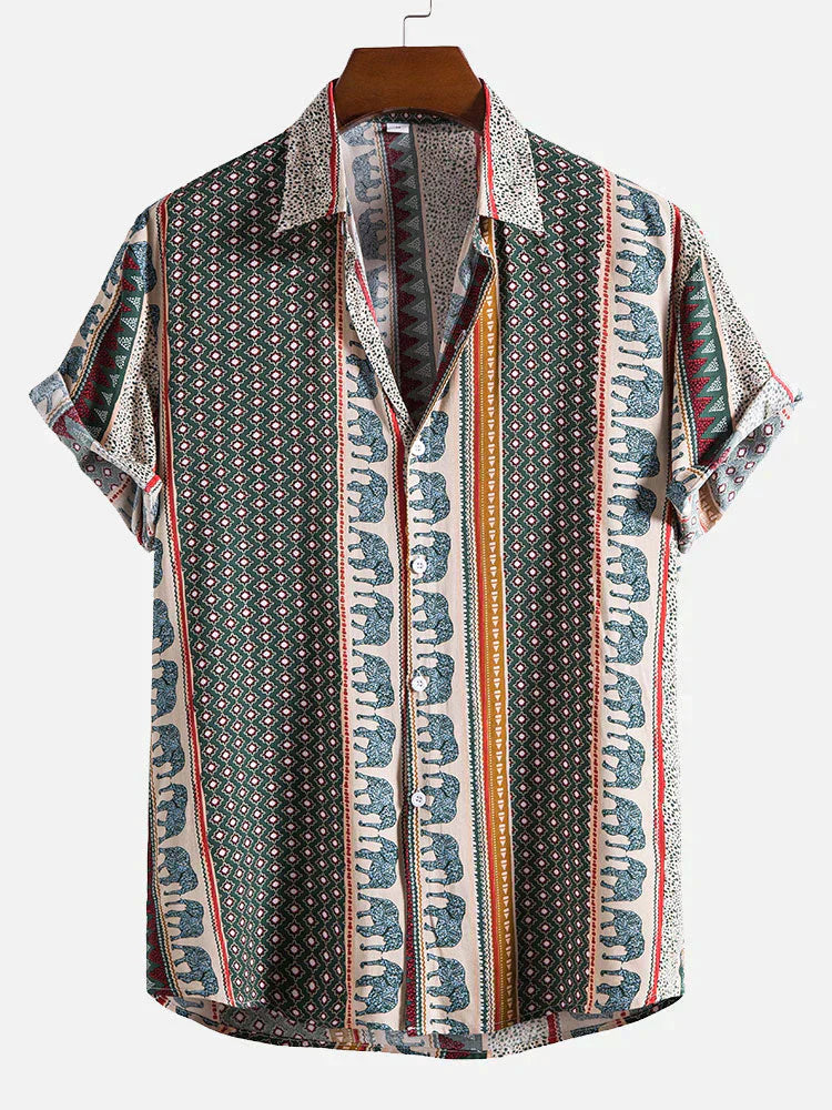 Men's T Shirt Vintage Look Casual Cotton for Summer
