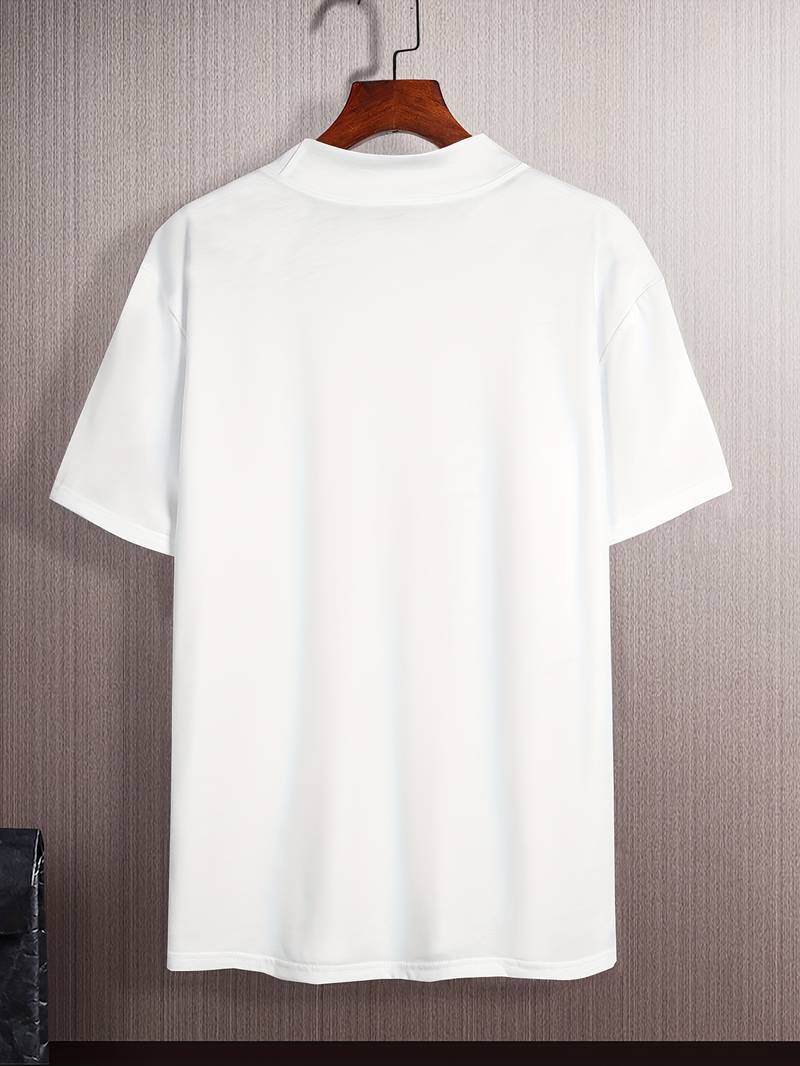 Men's T-shirt High Collar Elegant Cotton Comfortable
