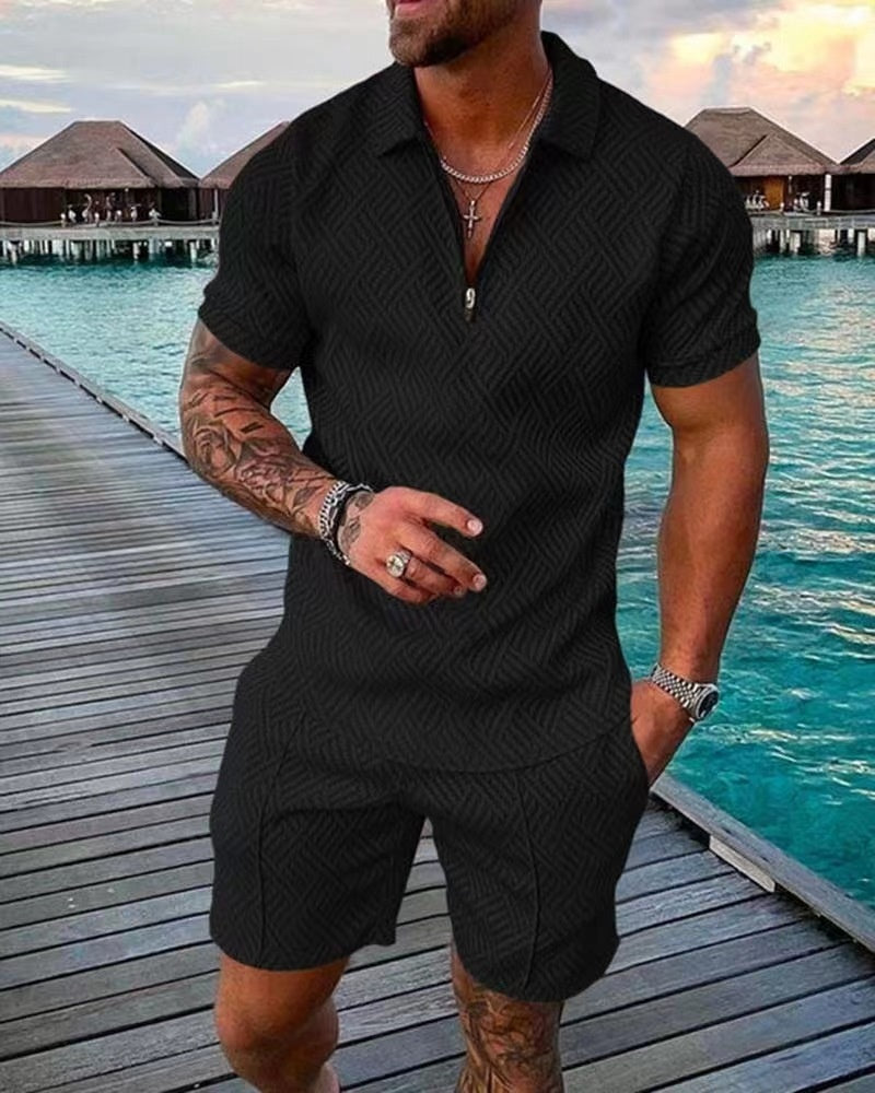 Men's T-shirt and Shorts Casual Cotton Set