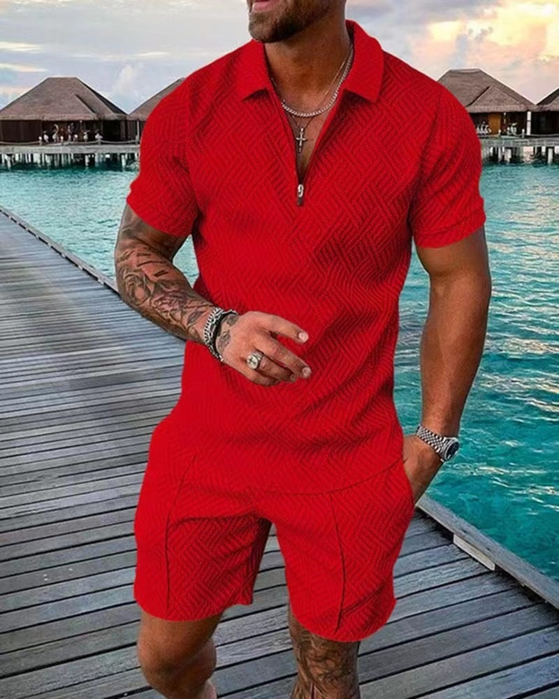 Men's T-shirt and Shorts Casual Cotton Set