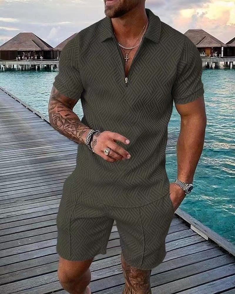 Men's T-shirt and Shorts Casual Cotton Set