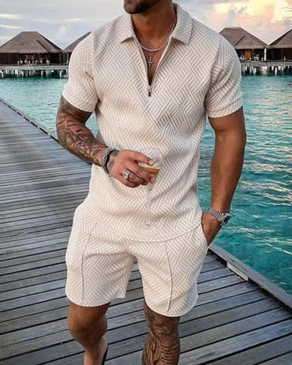 Men's T-shirt and Shorts Casual Cotton Set
