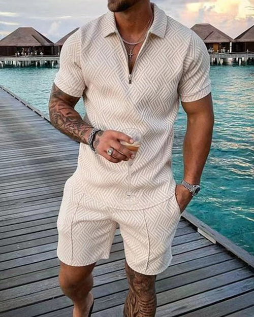 Men's T-shirt and Shorts Casual Cotton Set
