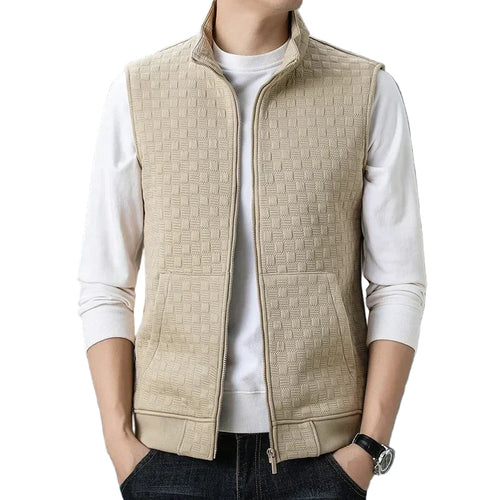 Men's Textured Zip Jacket with Deep Pockets