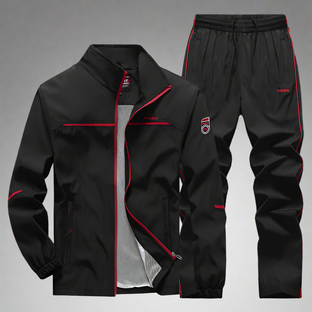 Men's Tracksuit Sporty With High Collar And Soft Mixed Fabric