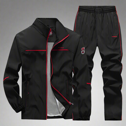 Men's Tracksuit Sporty With High Collar And Soft Mixed Fabric