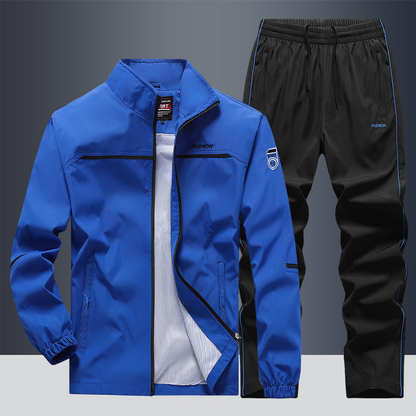 Men's Tracksuit Sporty With High Collar And Soft Mixed Fabric