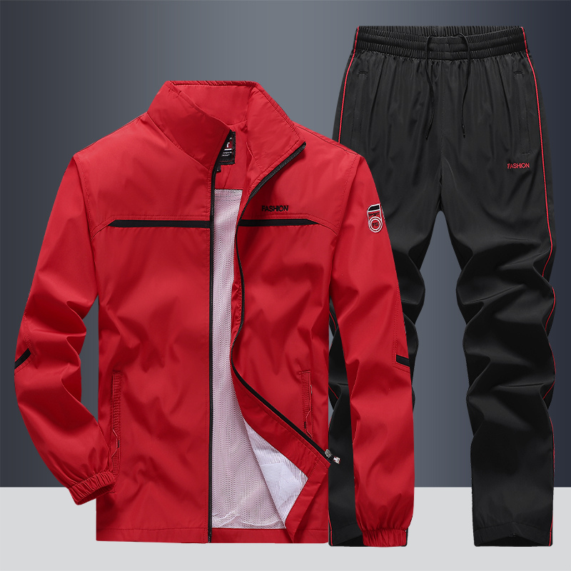 Men's Tracksuit Sporty With High Collar And Soft Mixed Fabric