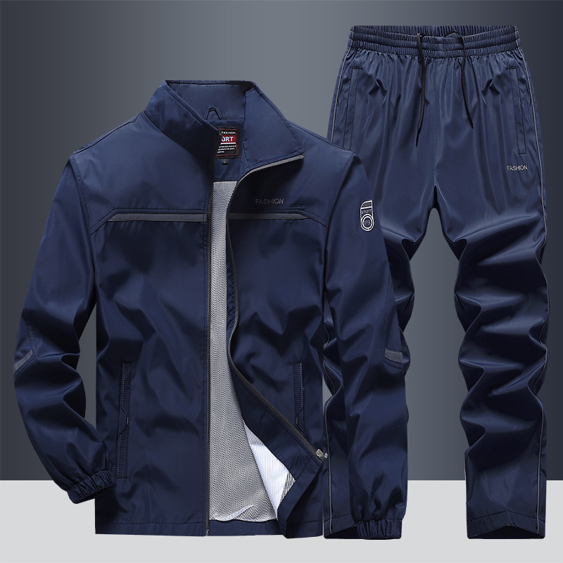 Men's Tracksuit Sporty With High Collar And Soft Mixed Fabric