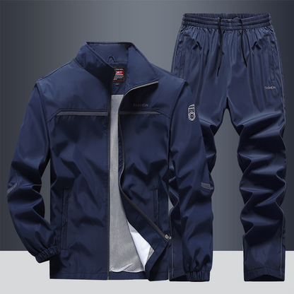 Men's Tracksuit Sporty With High Collar And Soft Mixed Fabric