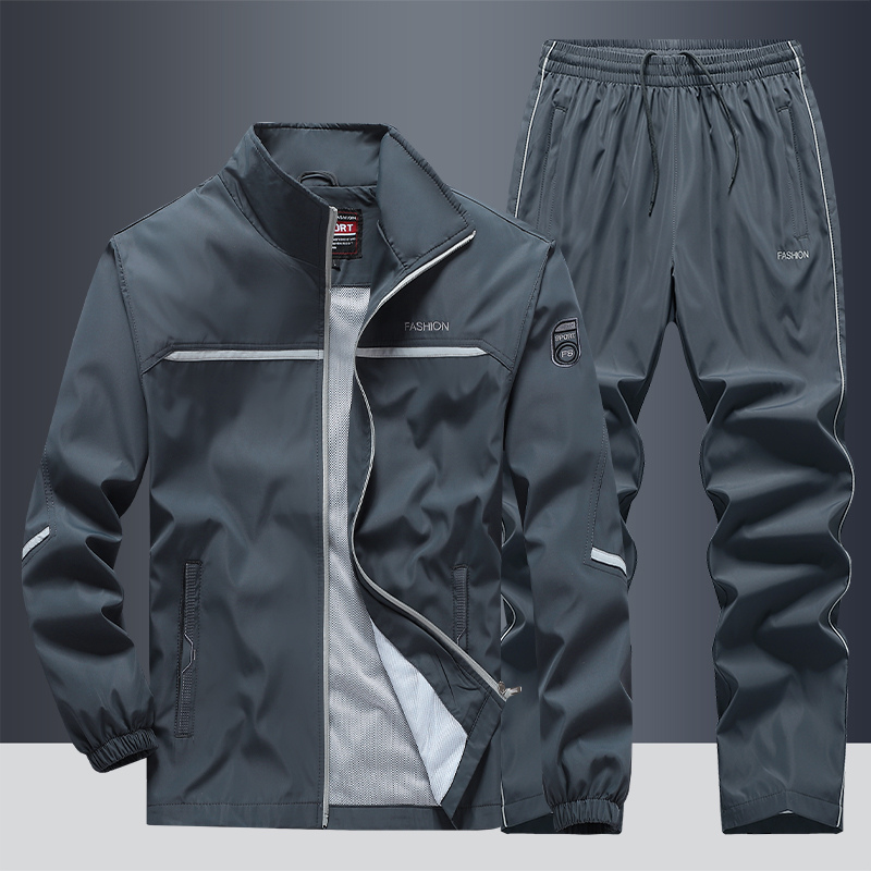 Men's Tracksuit Sporty With High Collar And Soft Mixed Fabric