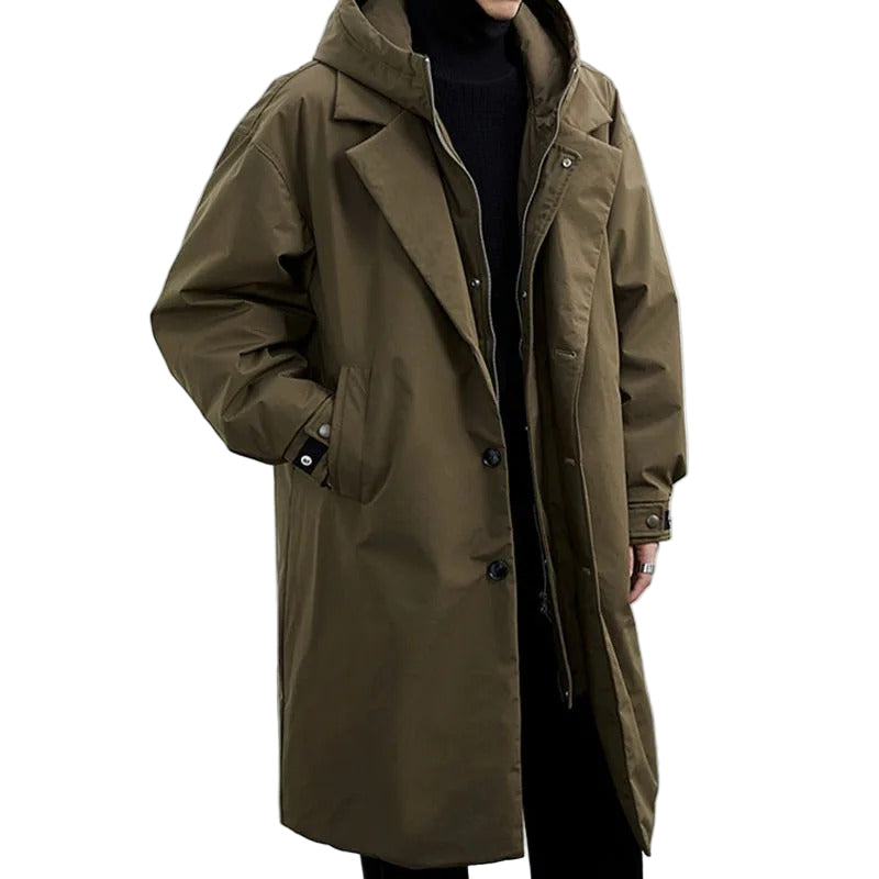 Men's Trench Coat Long Puffer Style