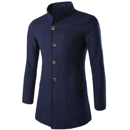 Men's Trench Coat with stand-up collar