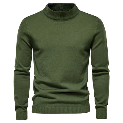 Men's Turtleneck Sweater With Check Pattern Casual Style