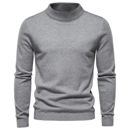 Men's Turtleneck Sweater With Check Pattern Casual Style