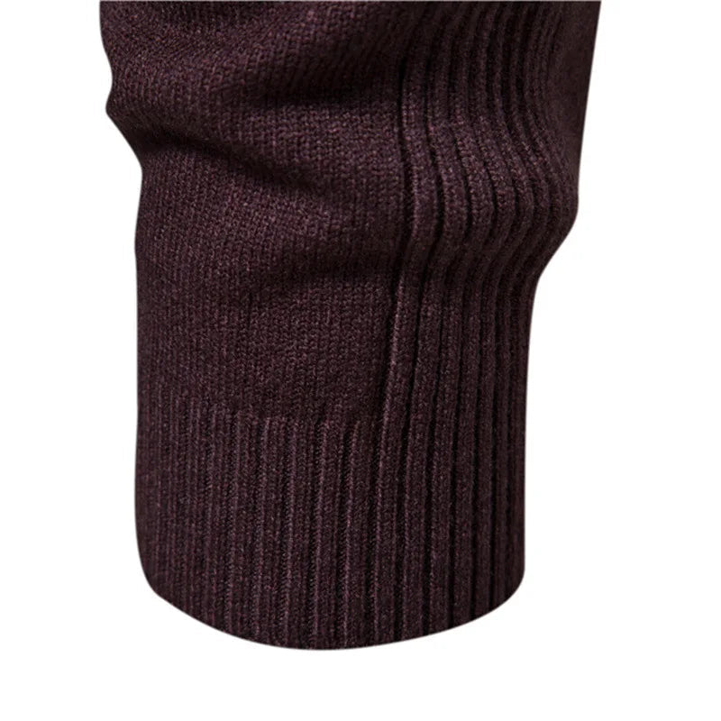Men's Turtleneck Sweater With Check Pattern Casual Style
