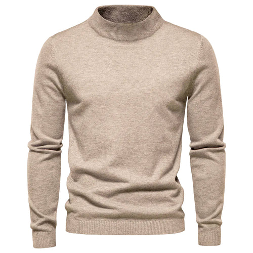 Men's Turtleneck Sweater With Check Pattern Casual Style