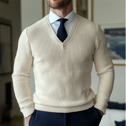 Men's V-neck Sweater Casual Style for Cold Days