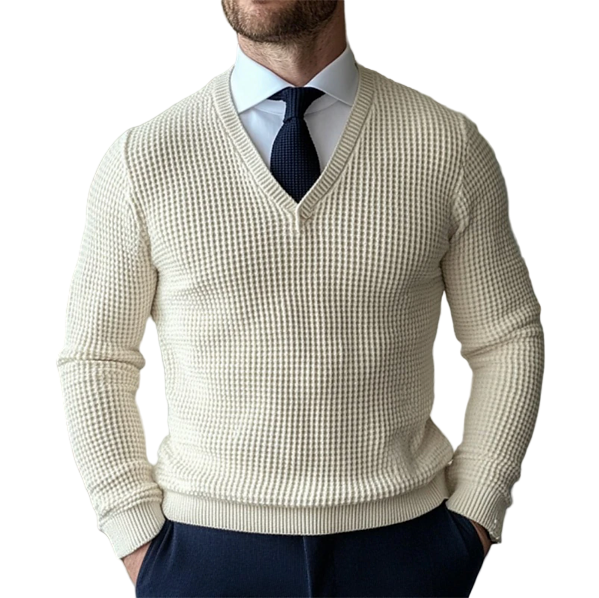 Men's V-neck Sweater Casual Style