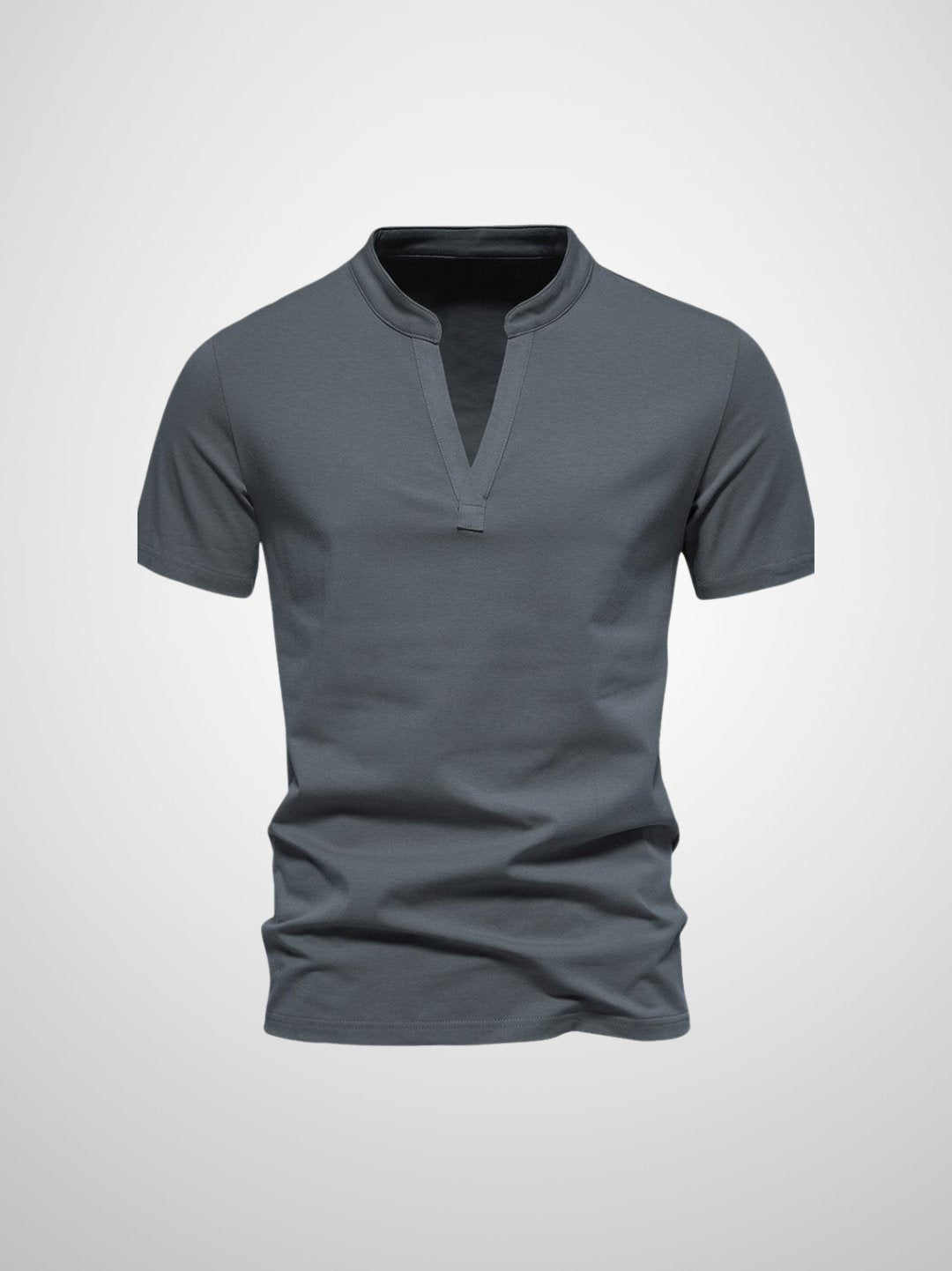 Men's V-neck cotton casual short-sleeved polo shirt