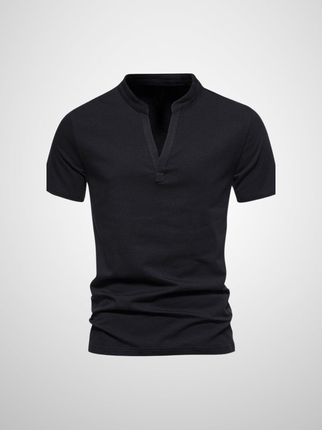 Men's V-neck cotton casual short-sleeved polo shirt