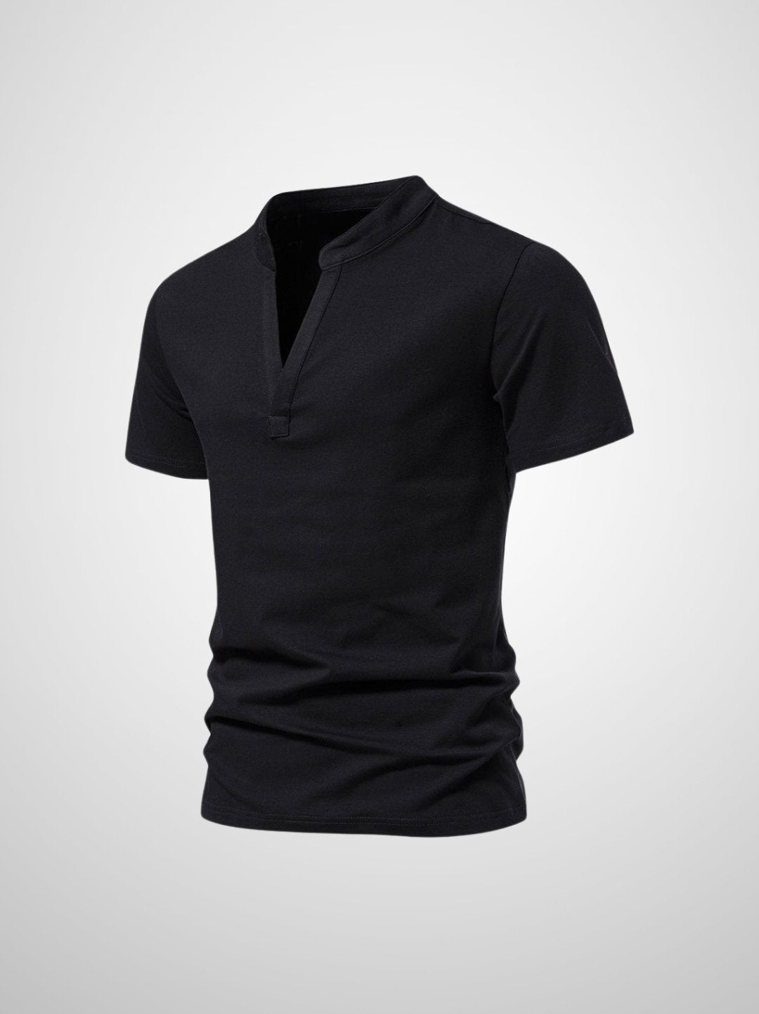 Men's V-neck cotton casual short-sleeved polo shirt