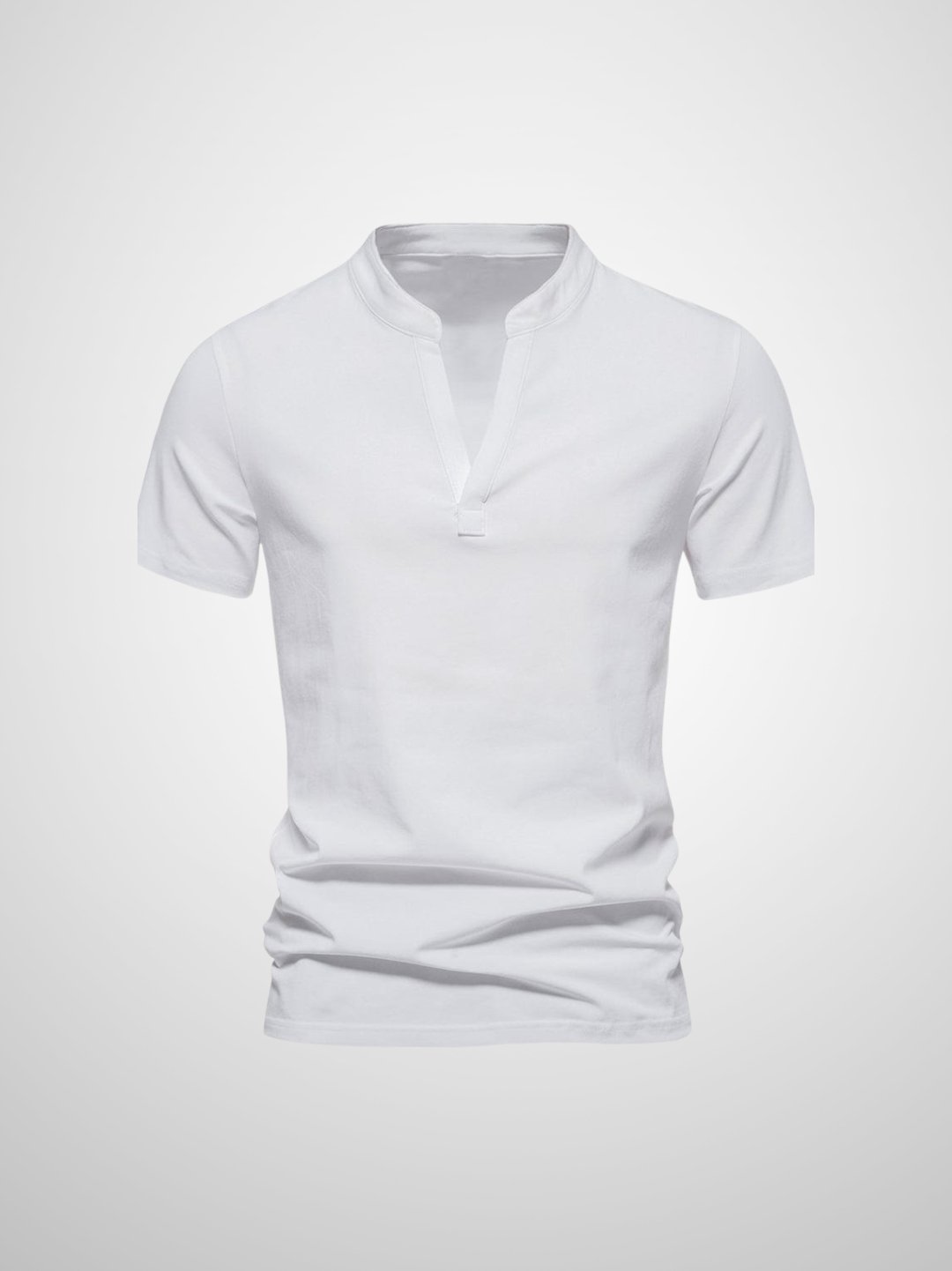 Men's V-neck cotton casual short-sleeved polo shirt