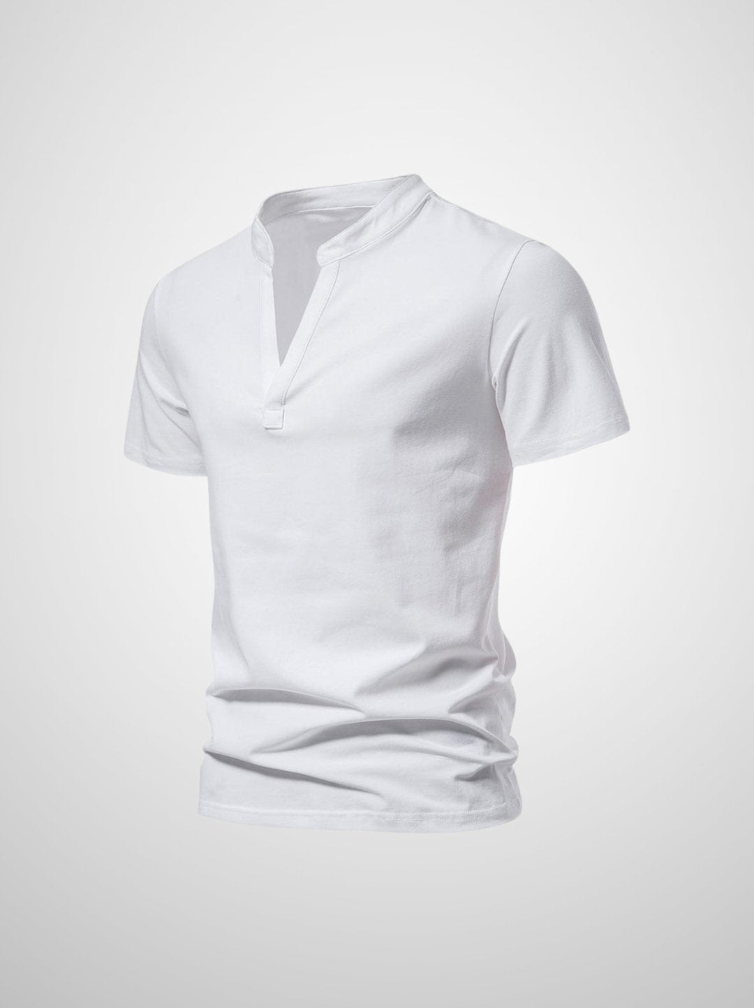 Men's V-neck cotton casual short-sleeved polo shirt