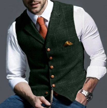 Men's Vest Checkered Stylish Tailored