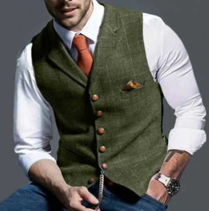 Men's Vest Checkered Stylish Tailored