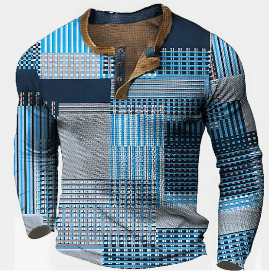 Men's Waffle Textured Sweater Stylish Cotton Blend