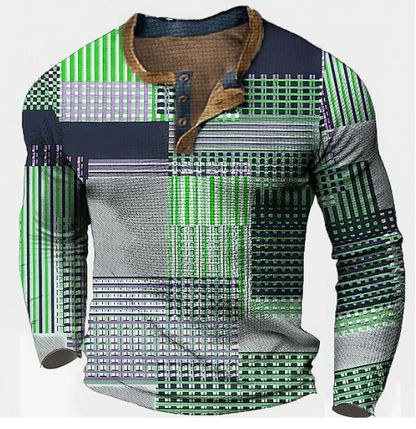 Men's Waffle Textured Sweater Stylish Cotton Blend