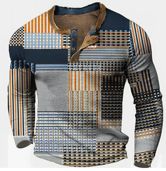 Men's Waffle Textured Sweater Stylish Cotton Blend