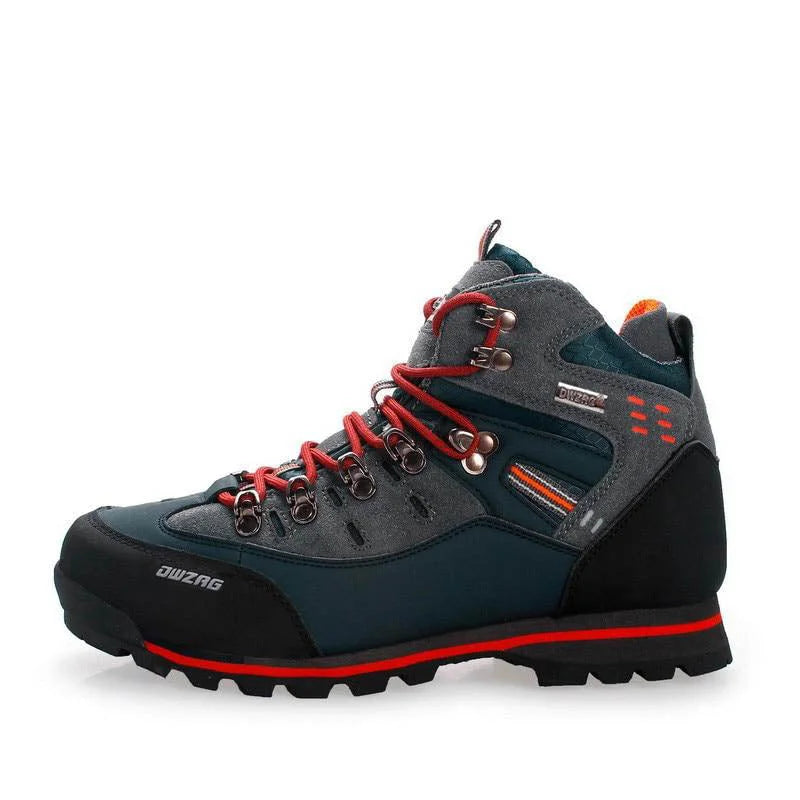 Men's Walking Boots Waterproof PU Leather Mid-High Rubber Sole