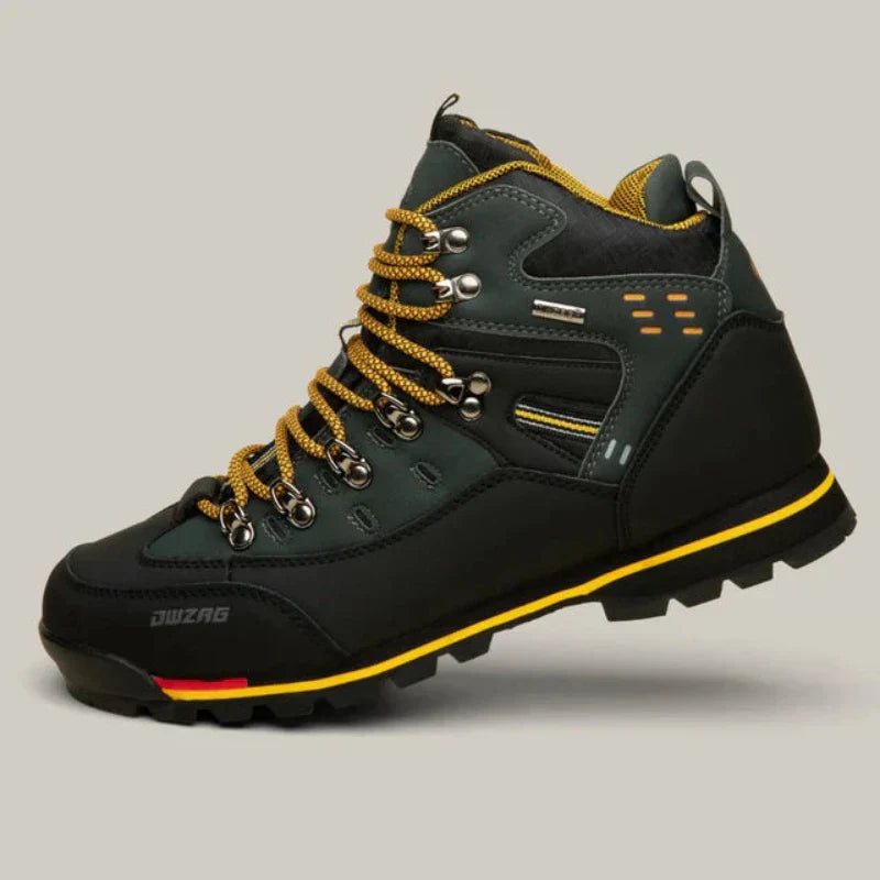 Men's Walking Boots Waterproof PU Leather Mid-High Rubber Sole