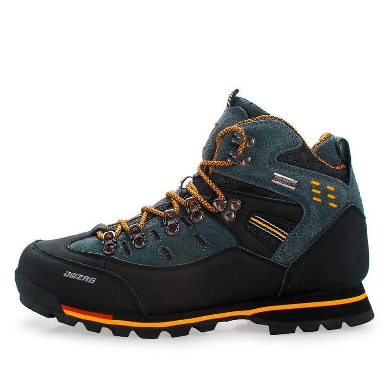 Men's Walking Boots Waterproof PU Leather Mid-High Rubber Sole