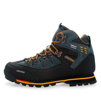 Men's Walking Boots Waterproof PU Leather Mid-High Rubber Sole