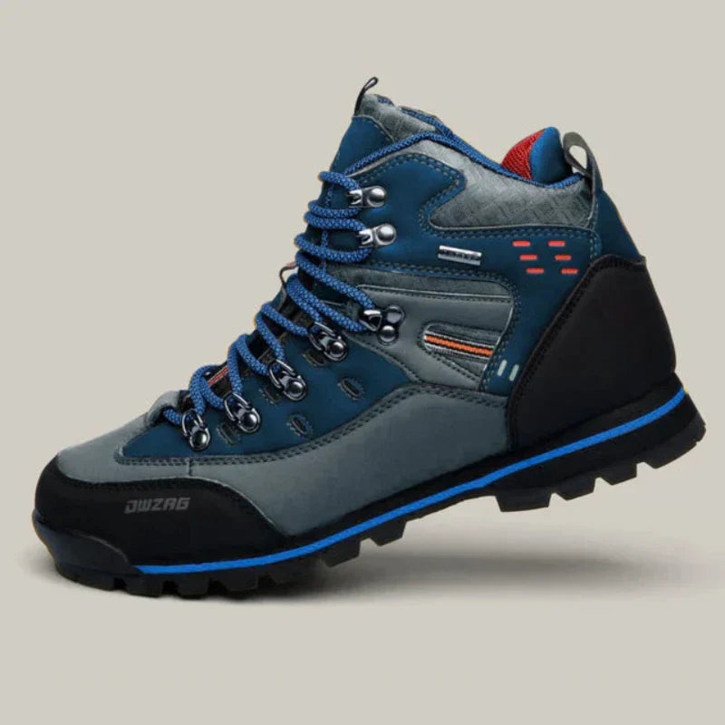 Men's Walking Boots Waterproof PU Leather Mid-High Rubber Sole