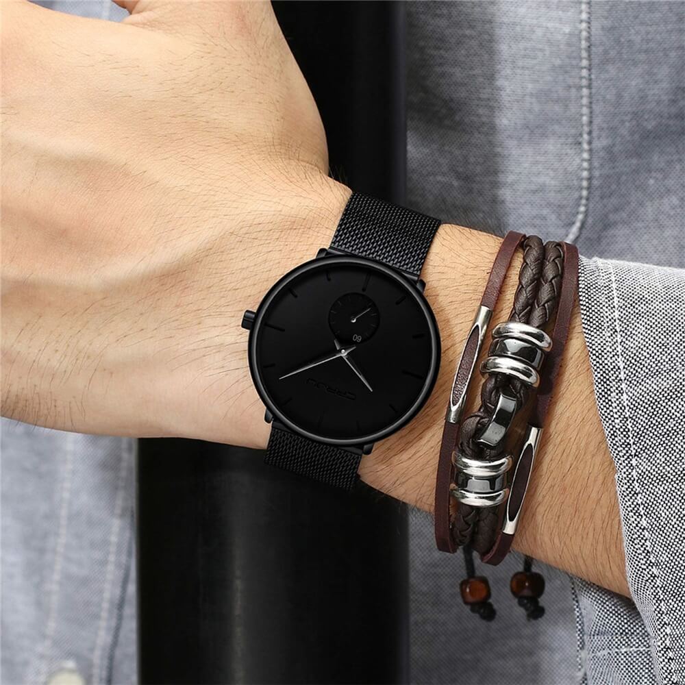Men's Watch Analogue Minimalist Steel Blue