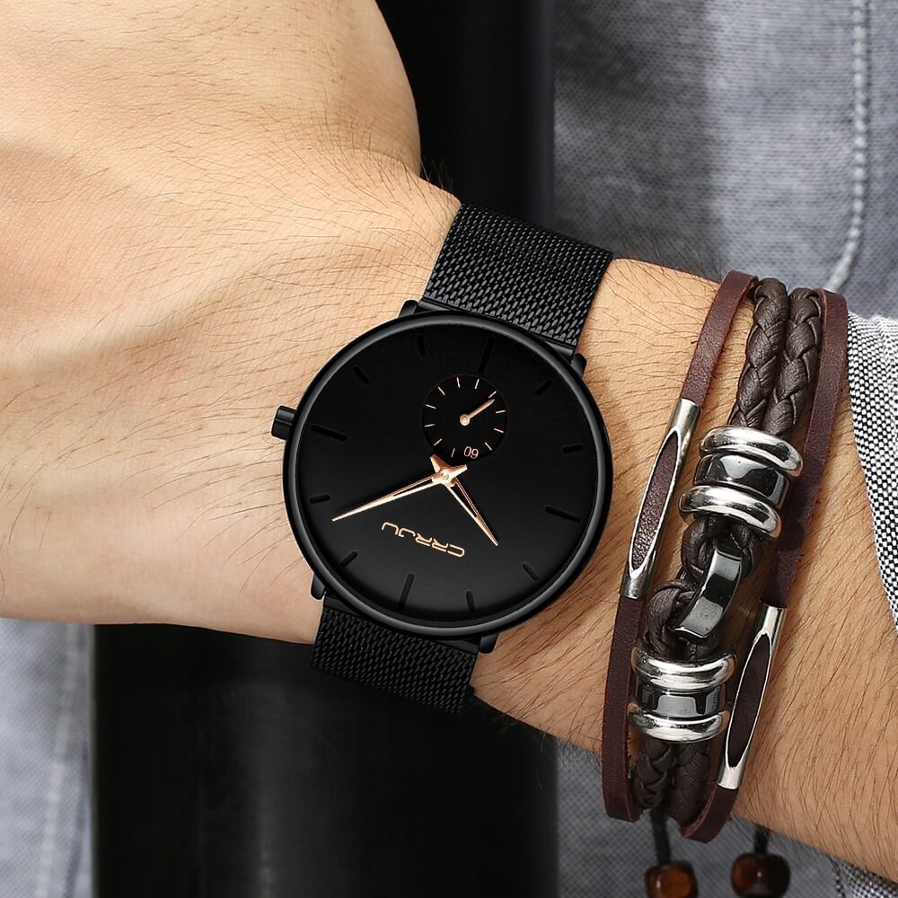 Men's Watch Analogue Minimalist Steel Blue