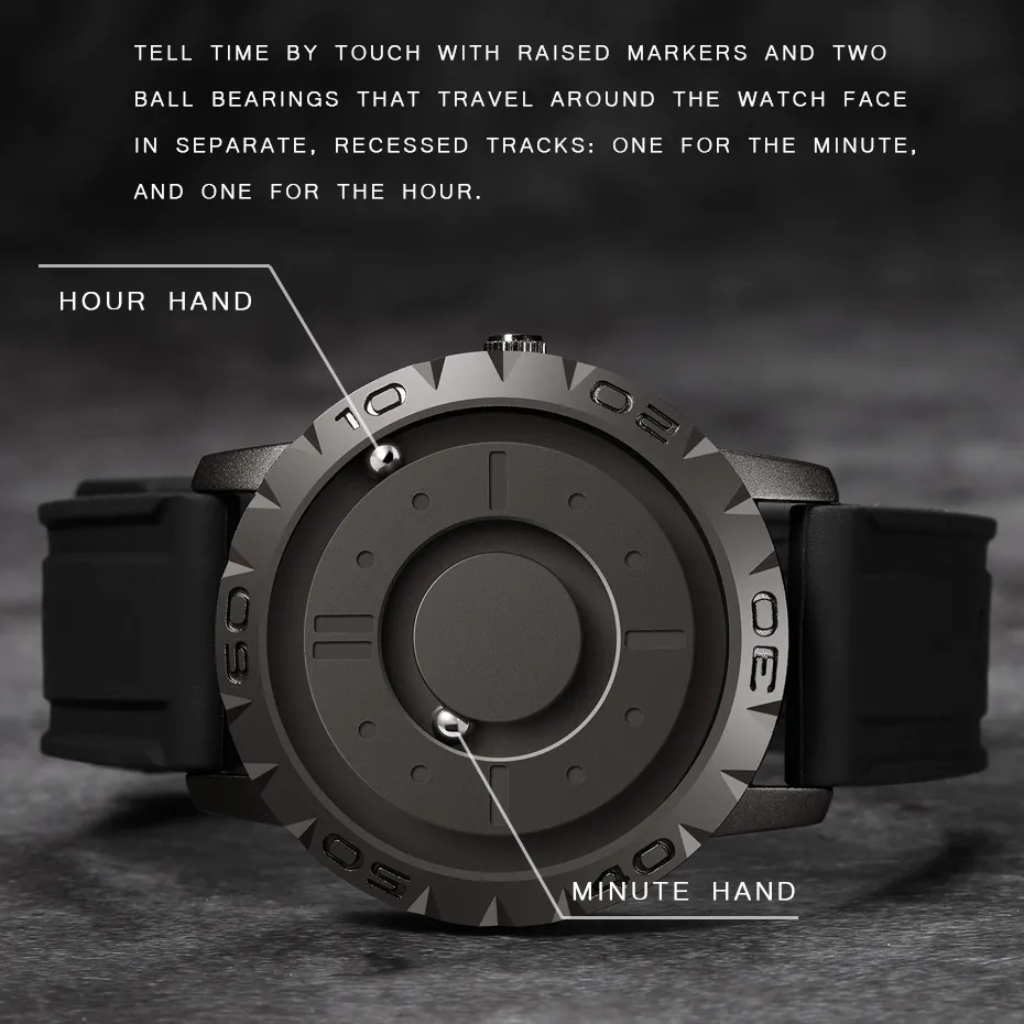 Men's Watch Magnetic Rubber Steel Modern Style
